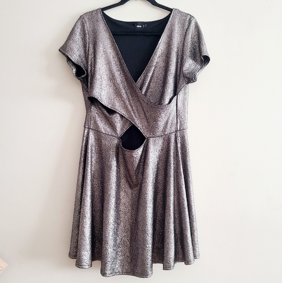 Asos Pewter Cut Out Dress Size 14
